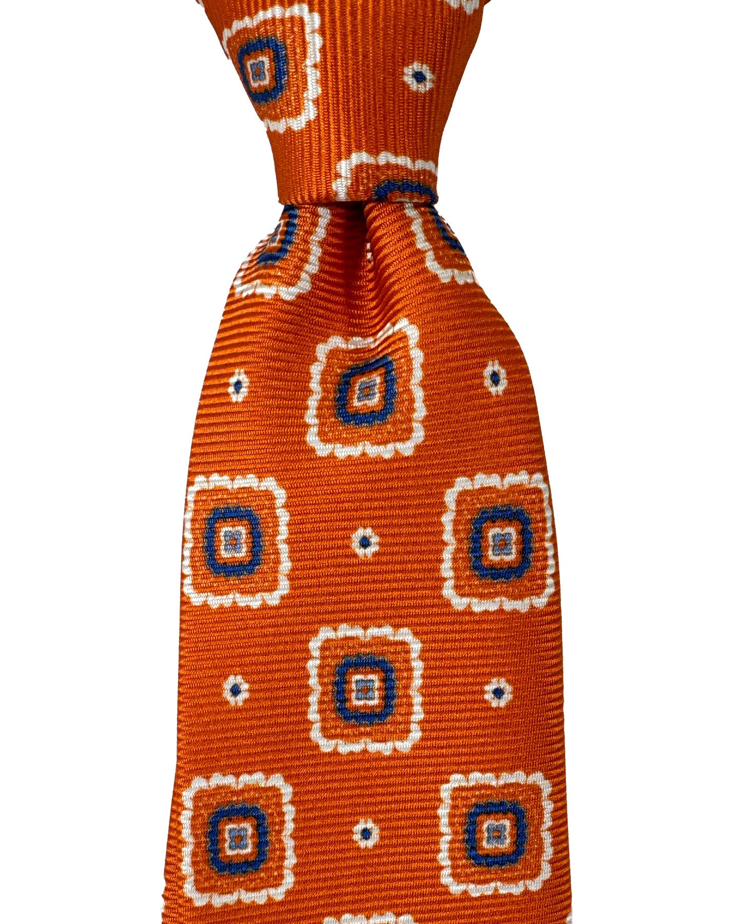 Kiton Tie Orange Flowers - Sevenfold Necktie