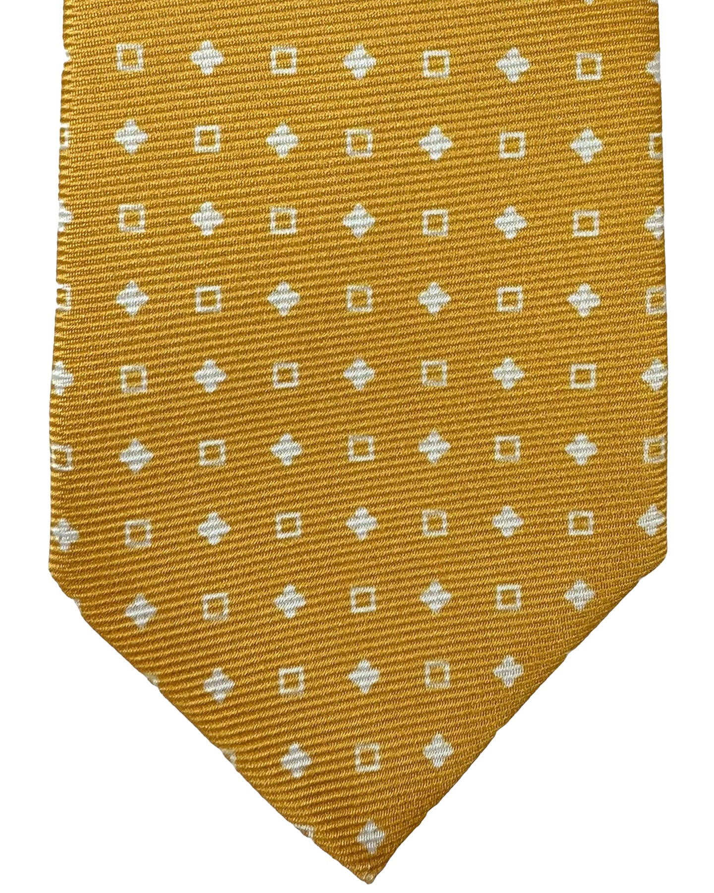 Kiton Tie Orange Yellow Micro Pattern