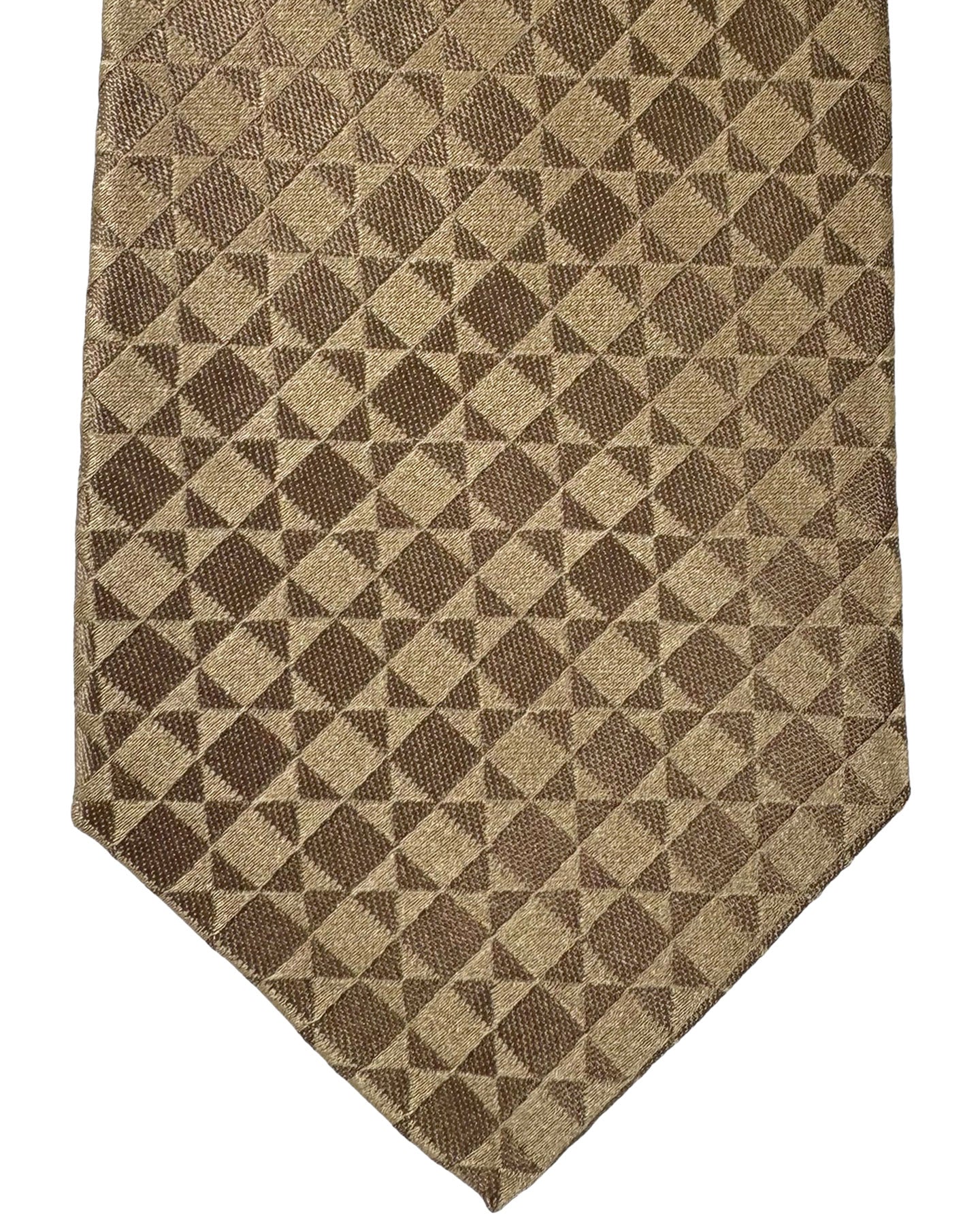 Kiton Tie Taupe Geometric - Sevenfold Necktie