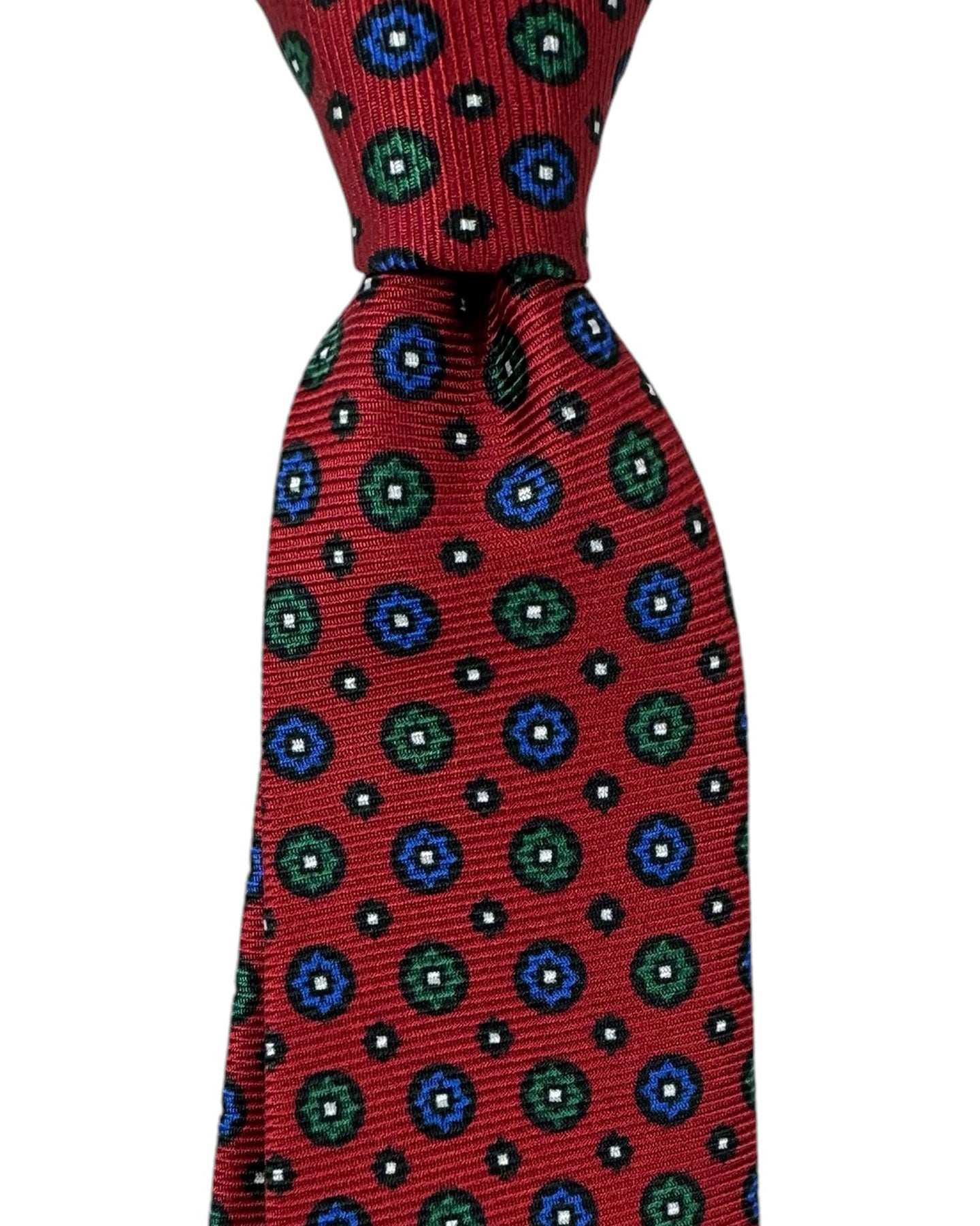 Kiton Tie Maroon Medallions - Sevenfold Necktie