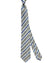 Kiton Tie Gray Dark Blue Stripes - Sevenfold Necktie