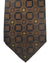 Kiton Tie Brown Midnight Blue Olive Medallion - Sevenfold Necktie