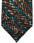 Kiton Silk Tie Brown Aqua Herringbone & Stripes Design - Sevenfold Necktie