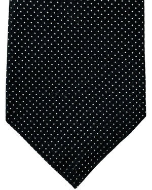 Kiton Silk Tie Black Silver Micro Pattern Design - Sevenfold Necktie