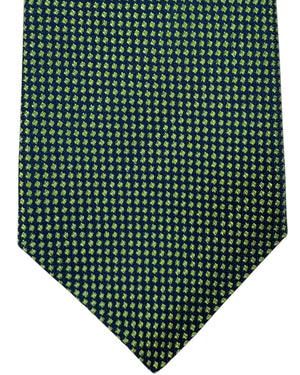 New Kiton Tie Midnight Blue Bright Green - Sartorial Sevenfold Necktie