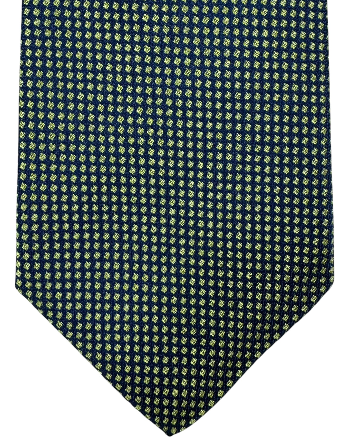 Kiton Tie Midnight Blue Bright Green - Sartorial Sevenfold Necktie