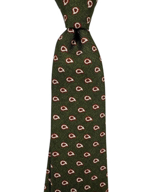 Kiton Tie Dark Green Mini Paisley