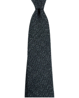 Kiton Sevenfold Tie Black Gray-Silver - Wool Silk