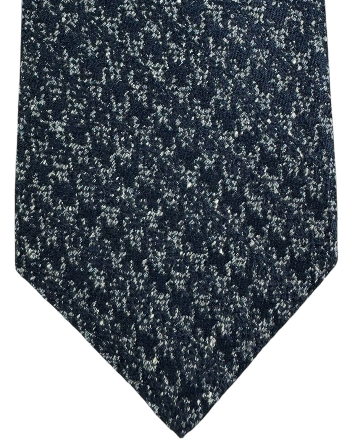Kiton Sevenfold Tie Gray Black Houndstooth