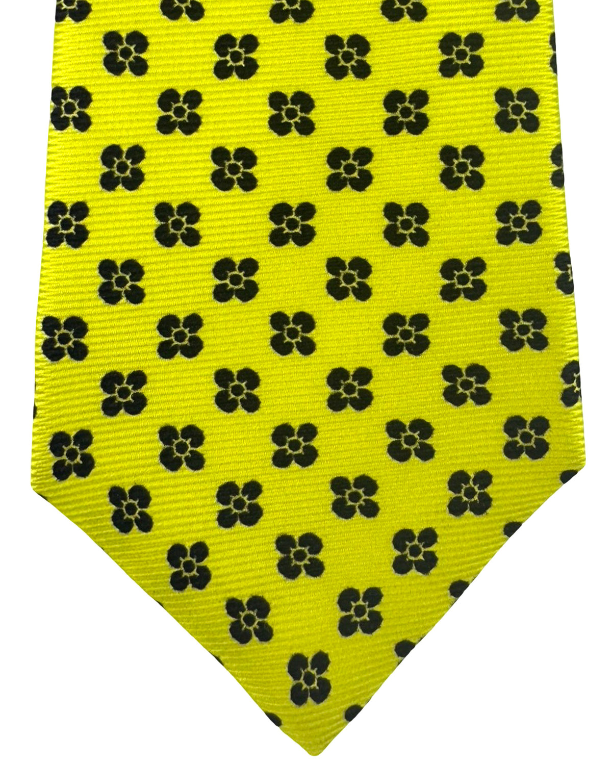 Kiton Sevenfold Tie Acid Lime Black Design