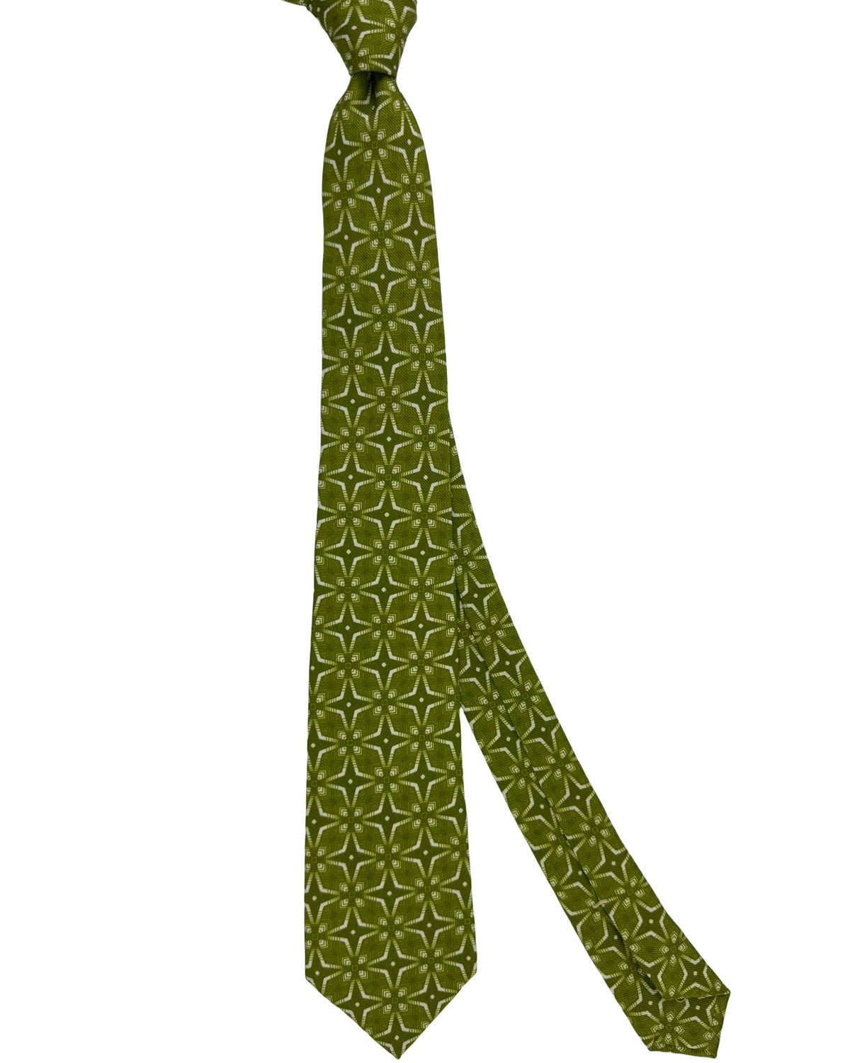 Kiton Sevenfold Tie Green Design