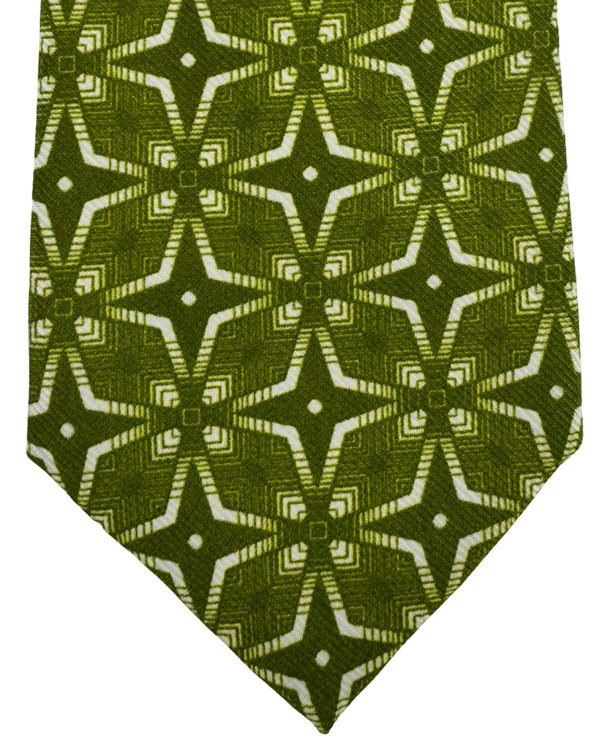 Kiton Sevenfold Tie Green Design