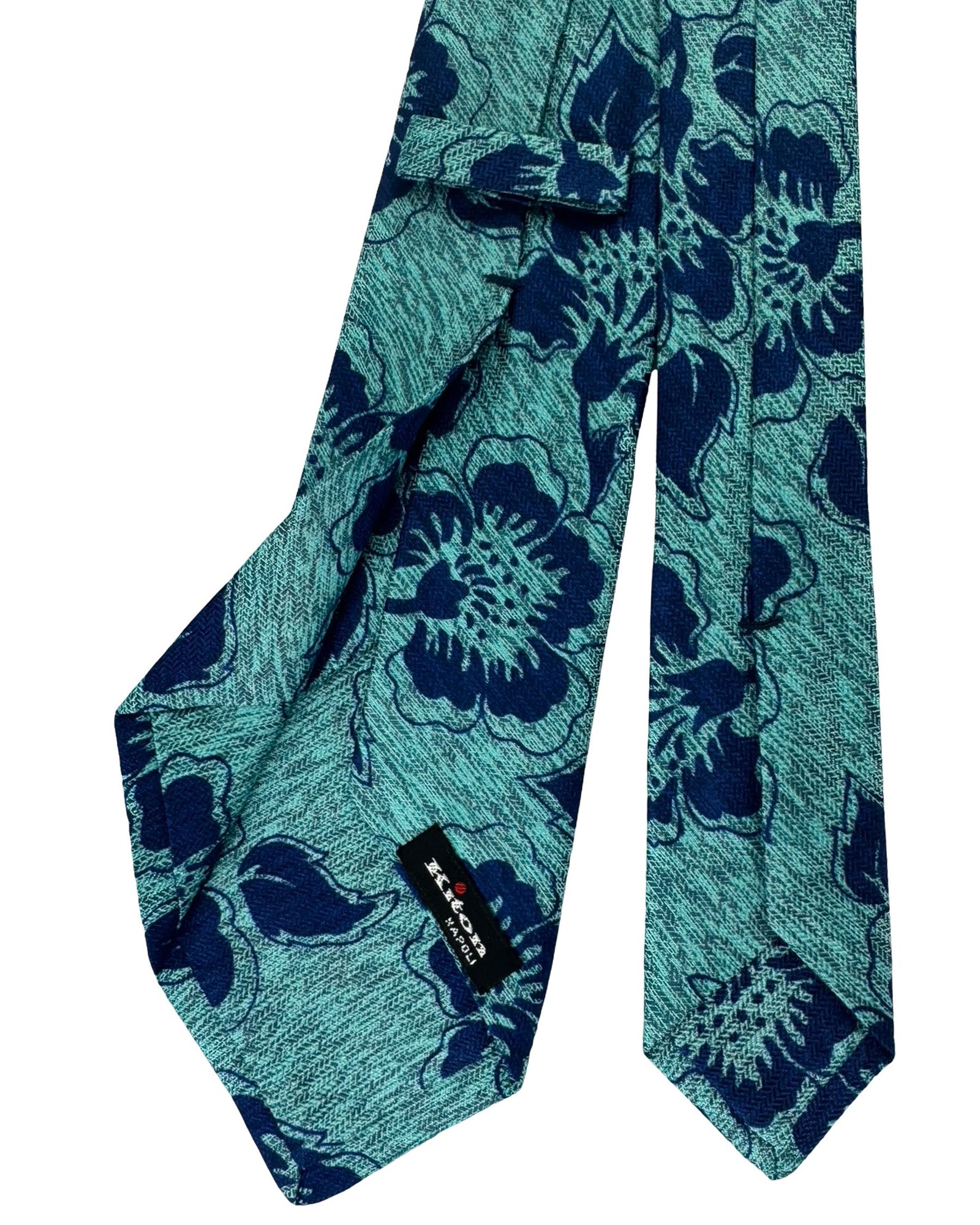Kiton Tie Aqua Navy Floral
