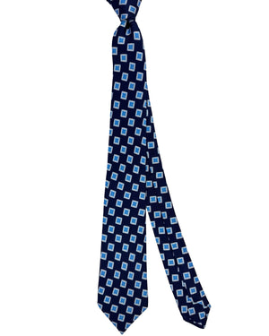 Sevenfold Tie Navy Blue Geometric