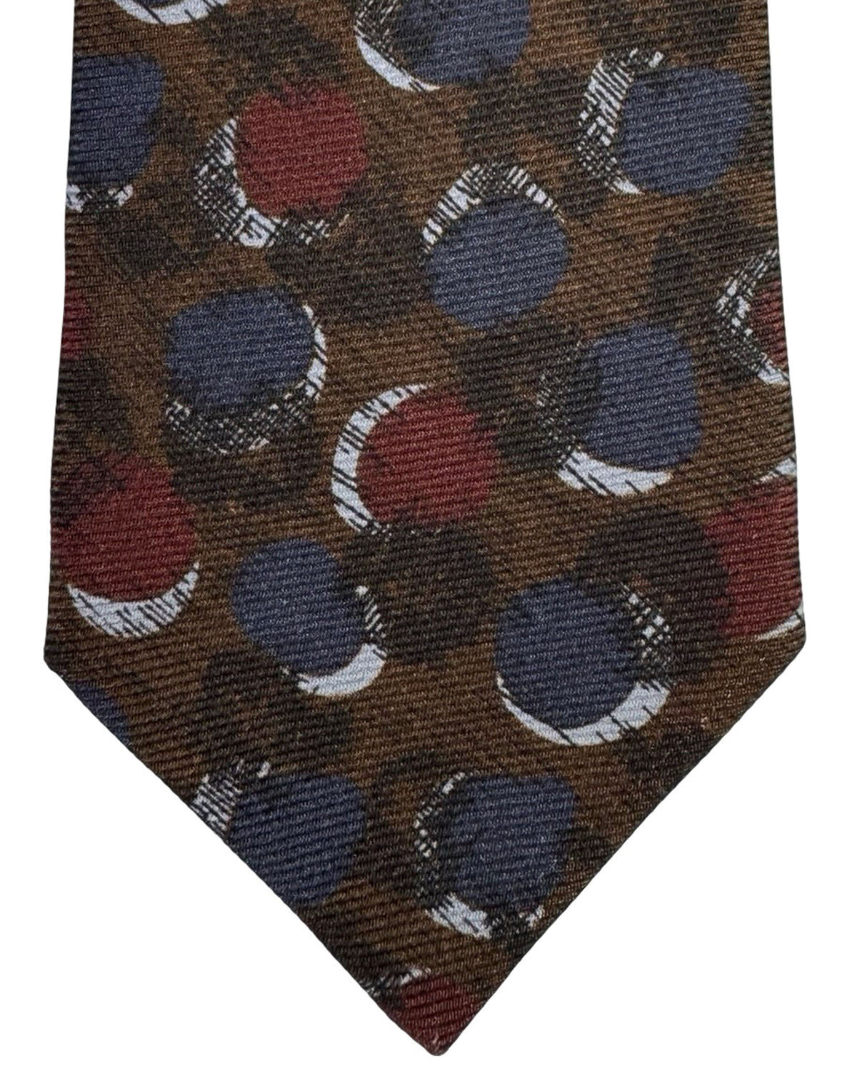 Kiton Sevenfold Tie Brown Dark Dotted Design