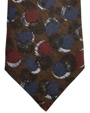 Kiton Sevenfold Tie Brown Dark Dotted Design