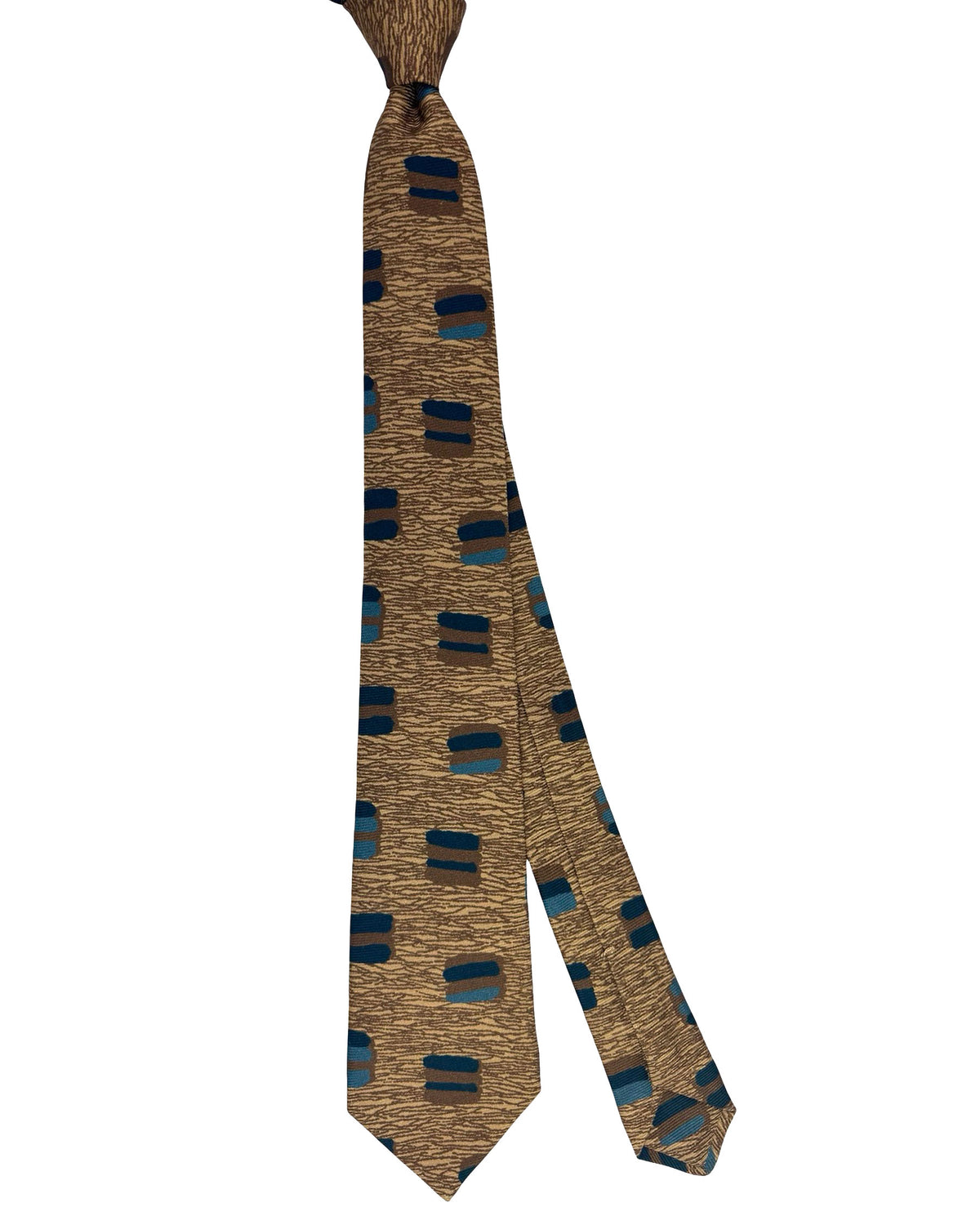 Kiton Tie Brown Beige Design - Sevenfold