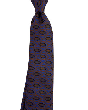 Kiton Sevenfold Tie Brown Royal Blue