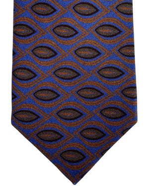 Kiton Sevenfold Tie Brown Royal Blue