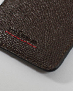 Kiton Credit Card Holder Brown Grain Leather