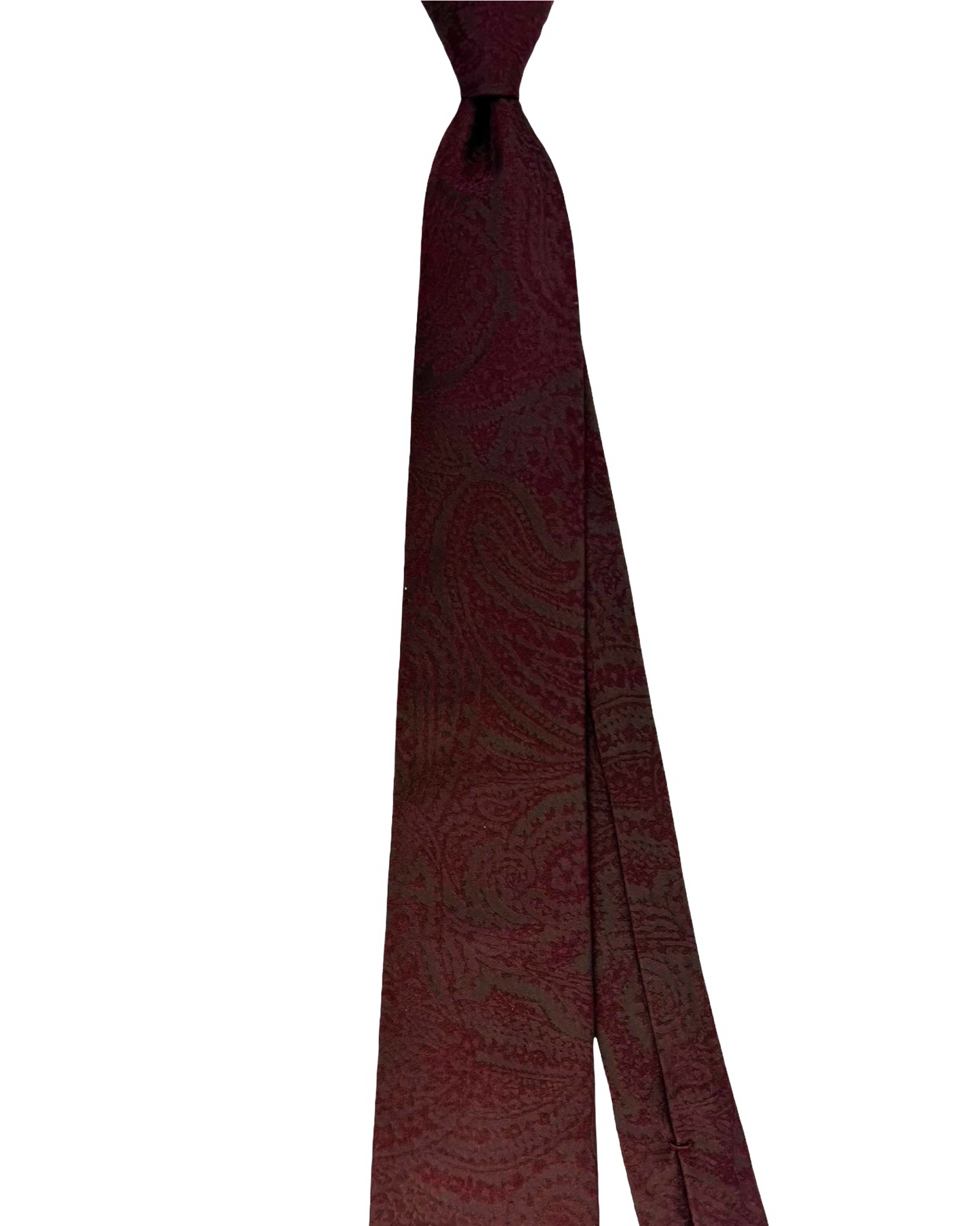 Kiton Sevenfold Silk Tie Brown Maroon Oversized Paisley