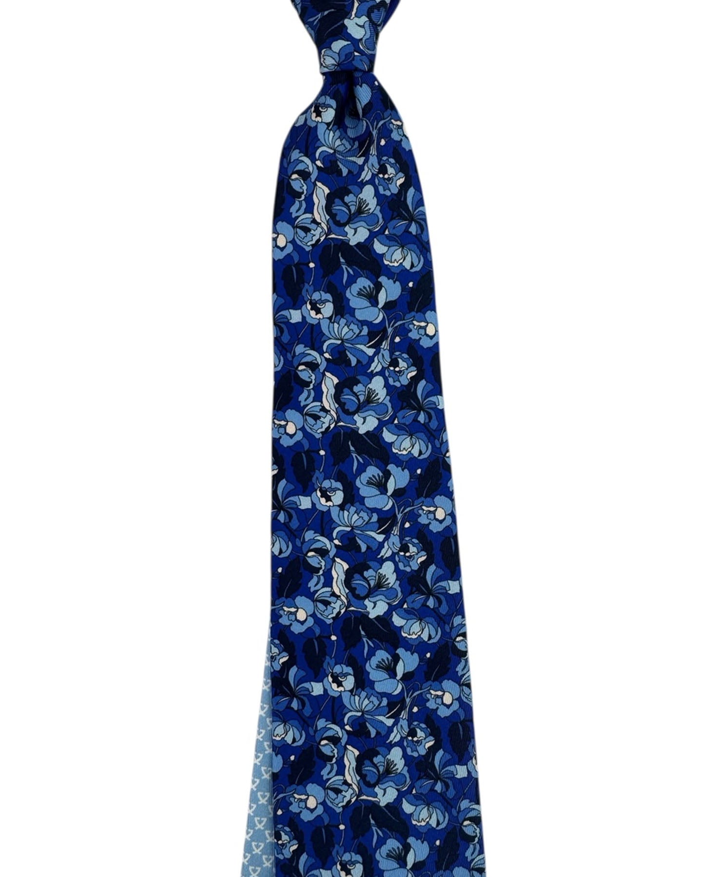 Leonard Paris Silk Tie Royal Blue Floral
