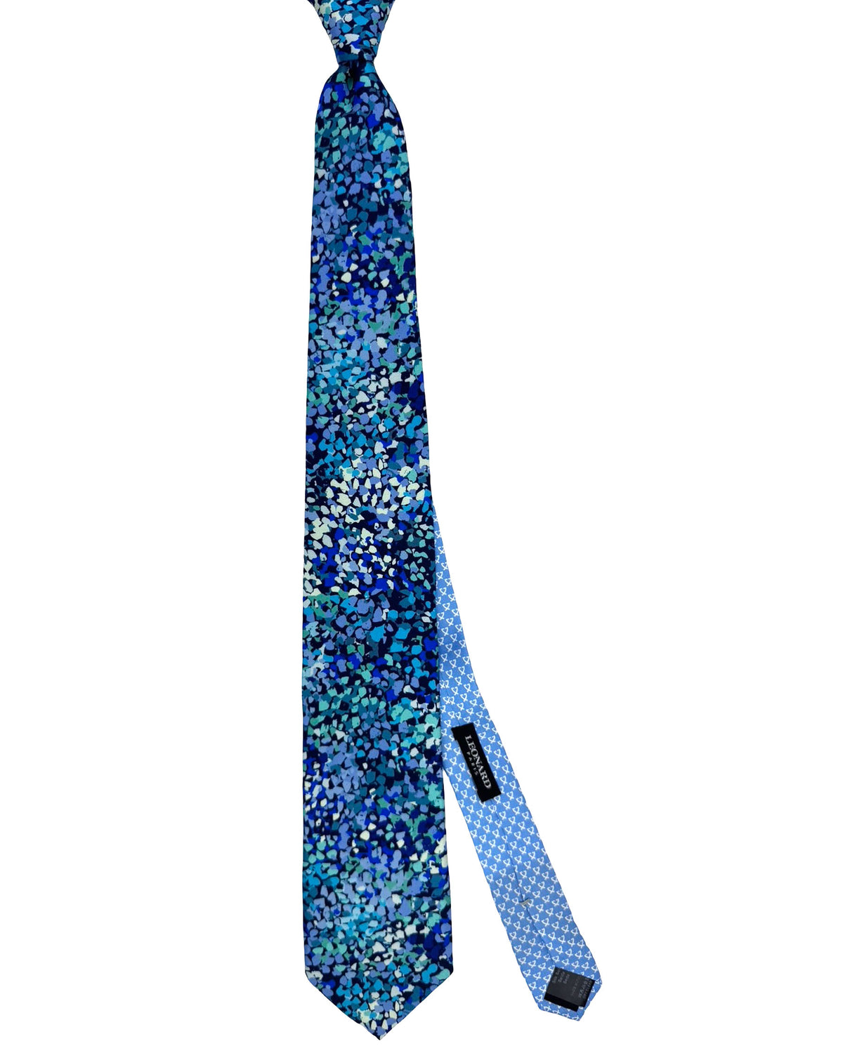 Leonard Paris Silk Tie Royal Blue Abstract Floral