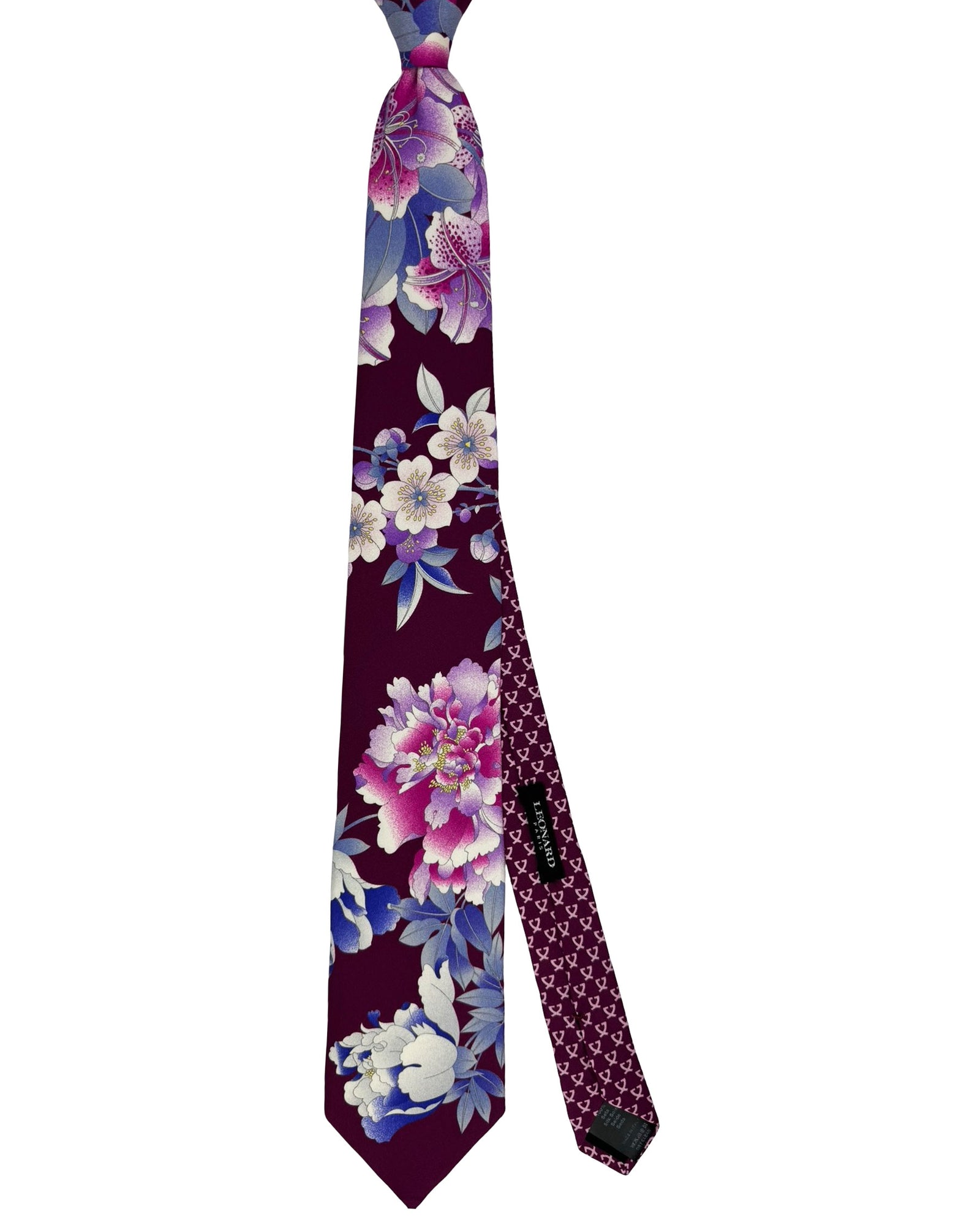 Leonard Paris Tie Purple Floral