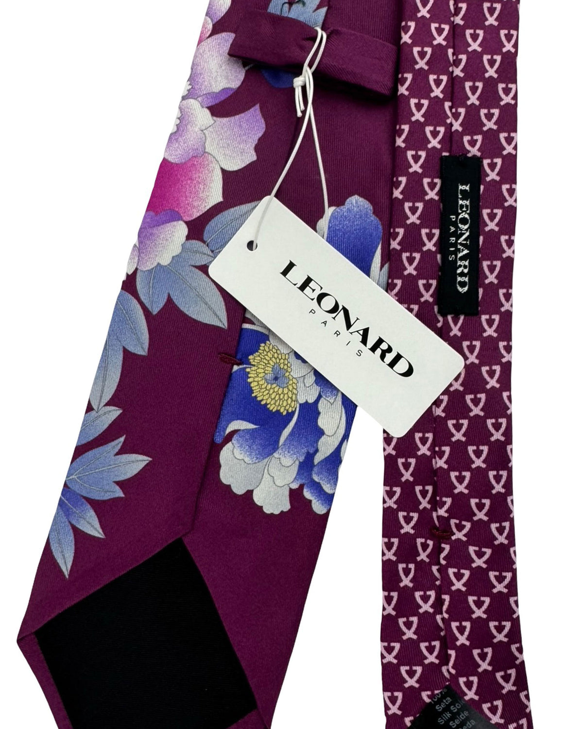 Leonard Paris Tie Purple Floral