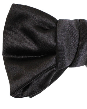  Black Satin Silk Bow Tie
