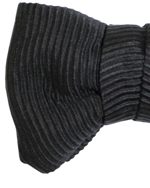 Designer Black Grosgrain Bow Tie