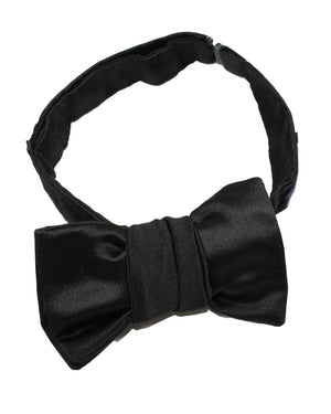 Le Noeud Papillon Black Bow Tie - Mid Sized Batwing