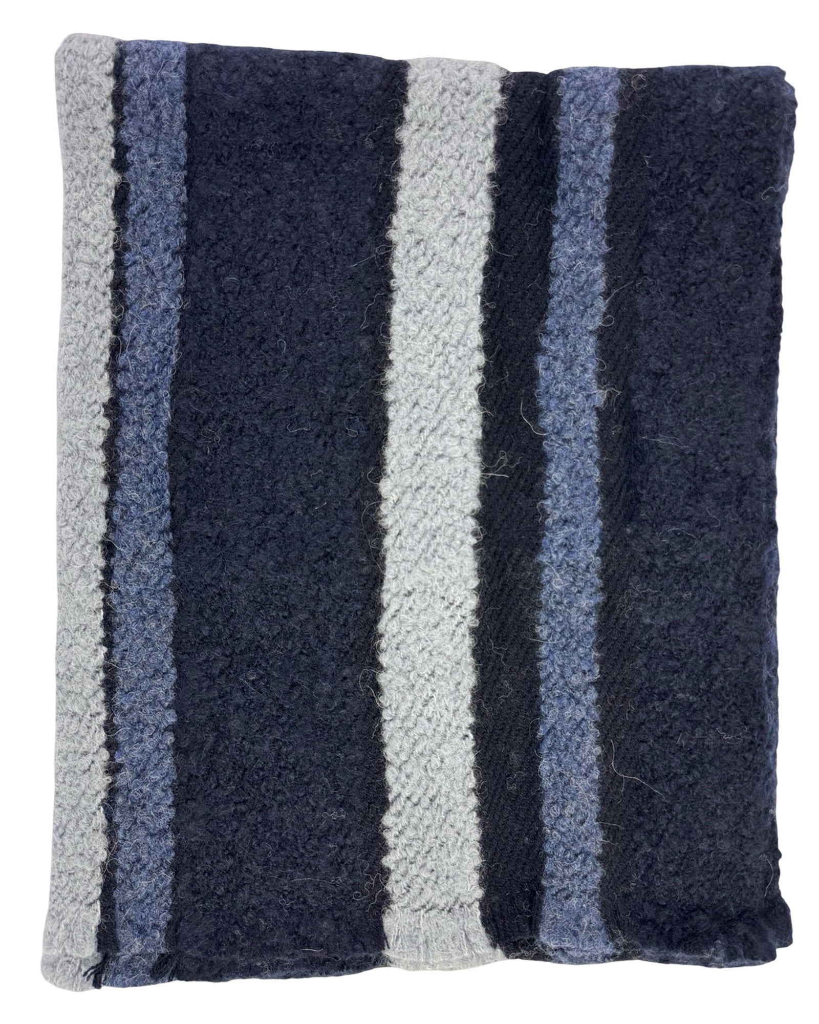 Loro Piana Scarf Gray Striped Design - Luxury Cashmere Wool Shawl