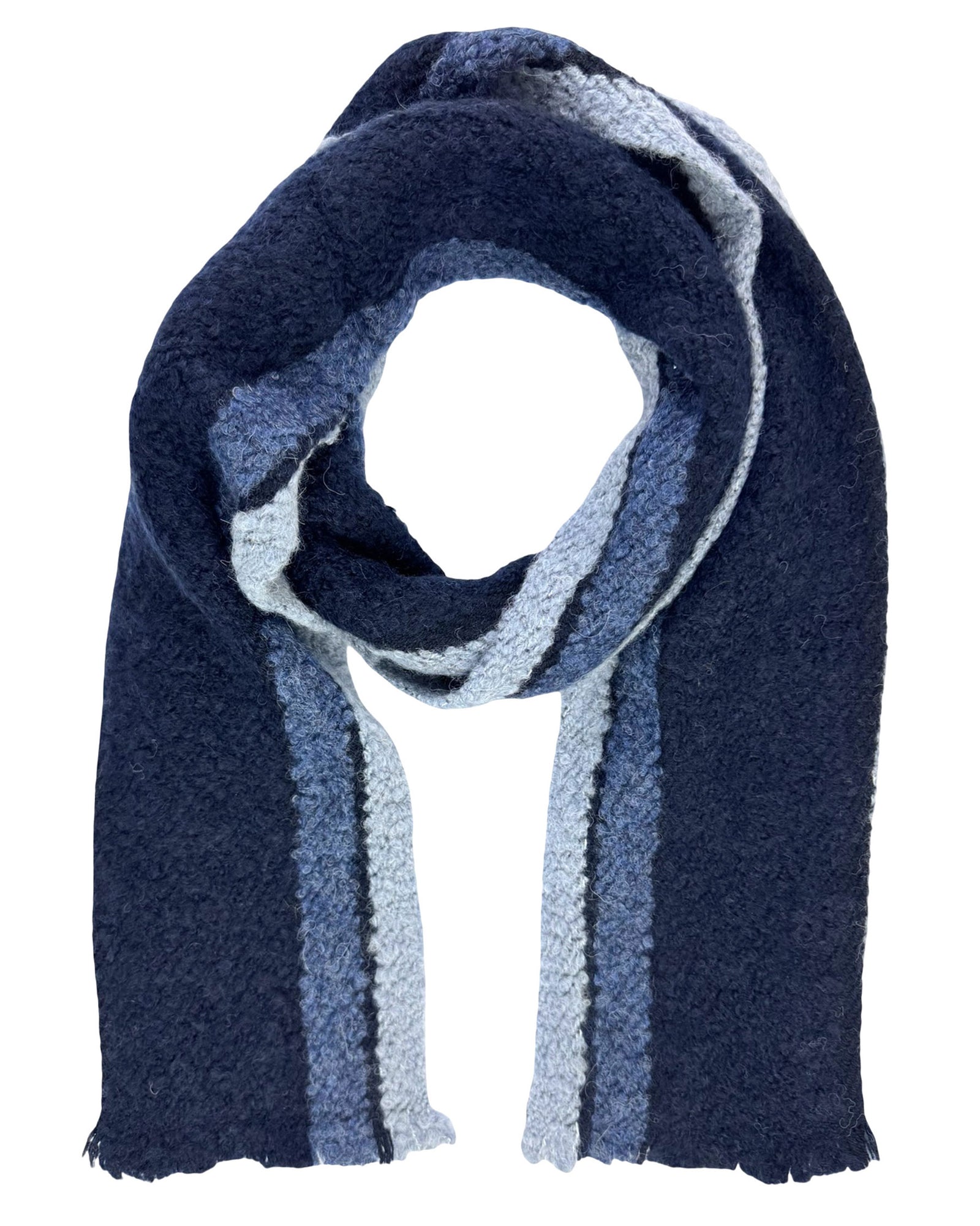 Loro Piana Scarf Gray Striped Design - Luxury Cashmere Wool Shawl