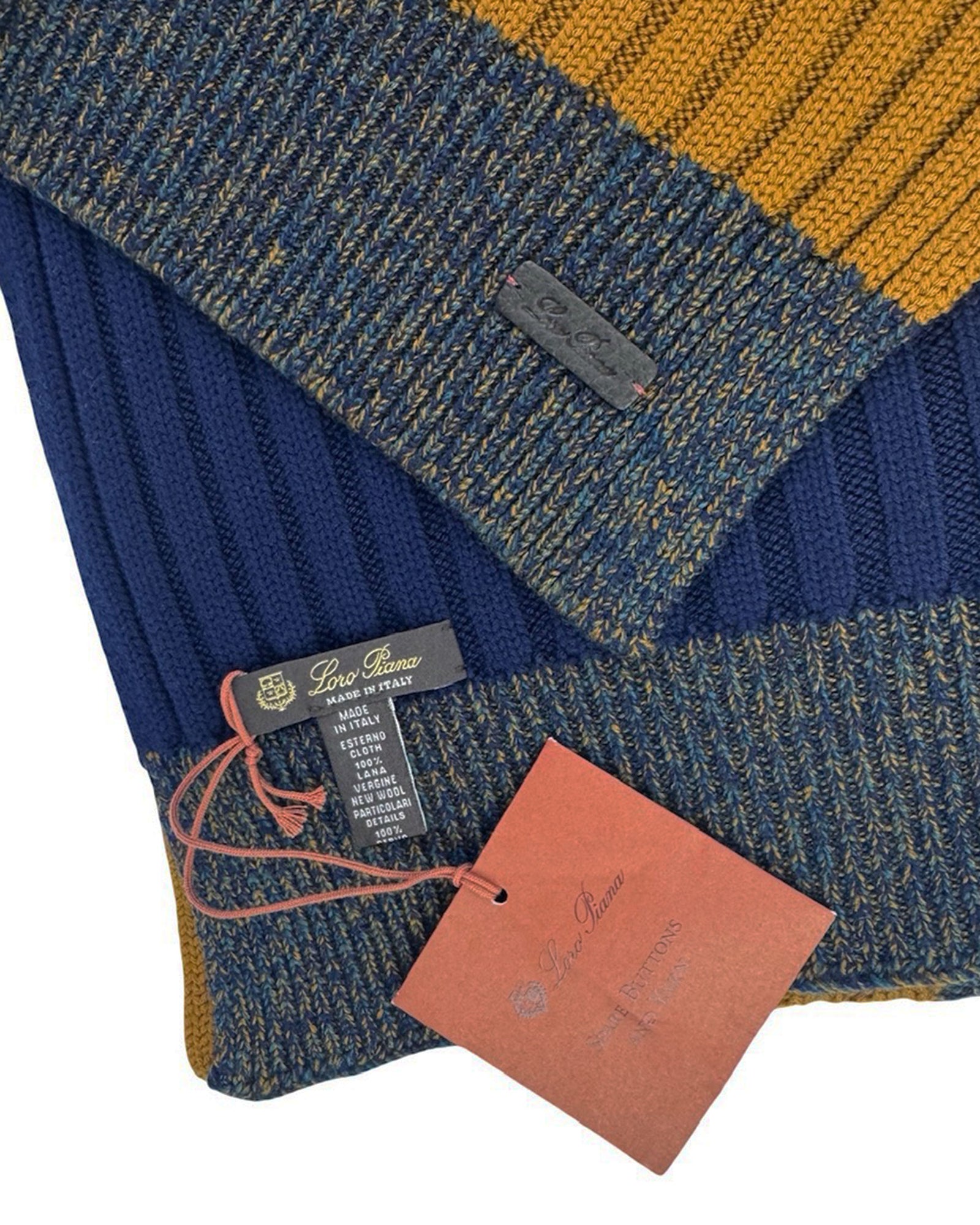 Loro Piana Scarf Mustard Design - Luxury Wool Shawl