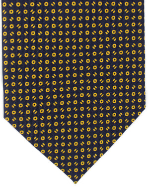 E. Marinella Tie Dark Blue Orange Geometric Design