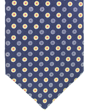 E. Marinella Tie Dark Blue Geometric Design