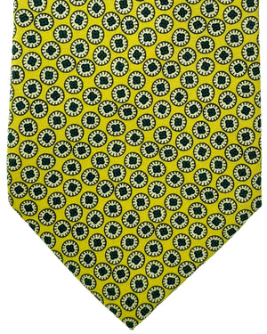 E. Marinella Tie Bright Yellow Navy Mini Geometric Design