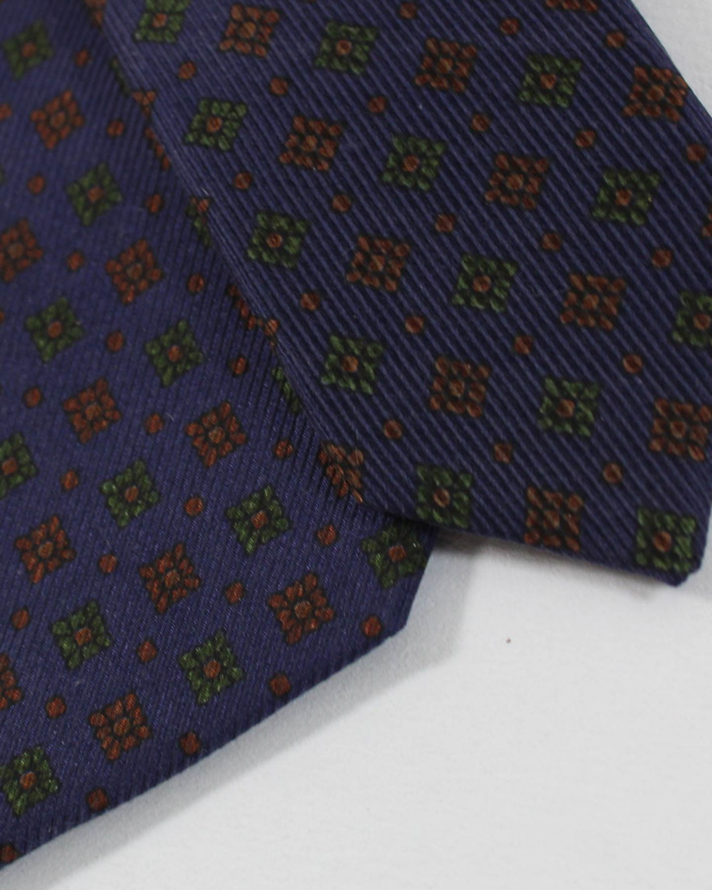Marinella Silk Tie Purple Green Brown Geometric SALE