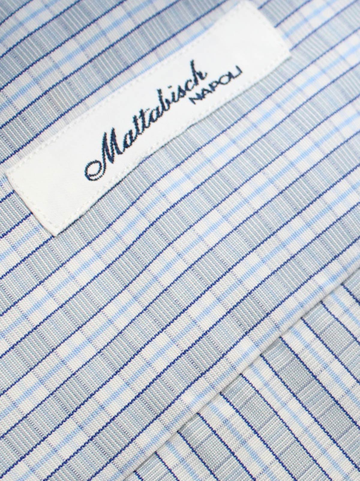 Mattabisch Shirt White Blue Navy Gray Check 