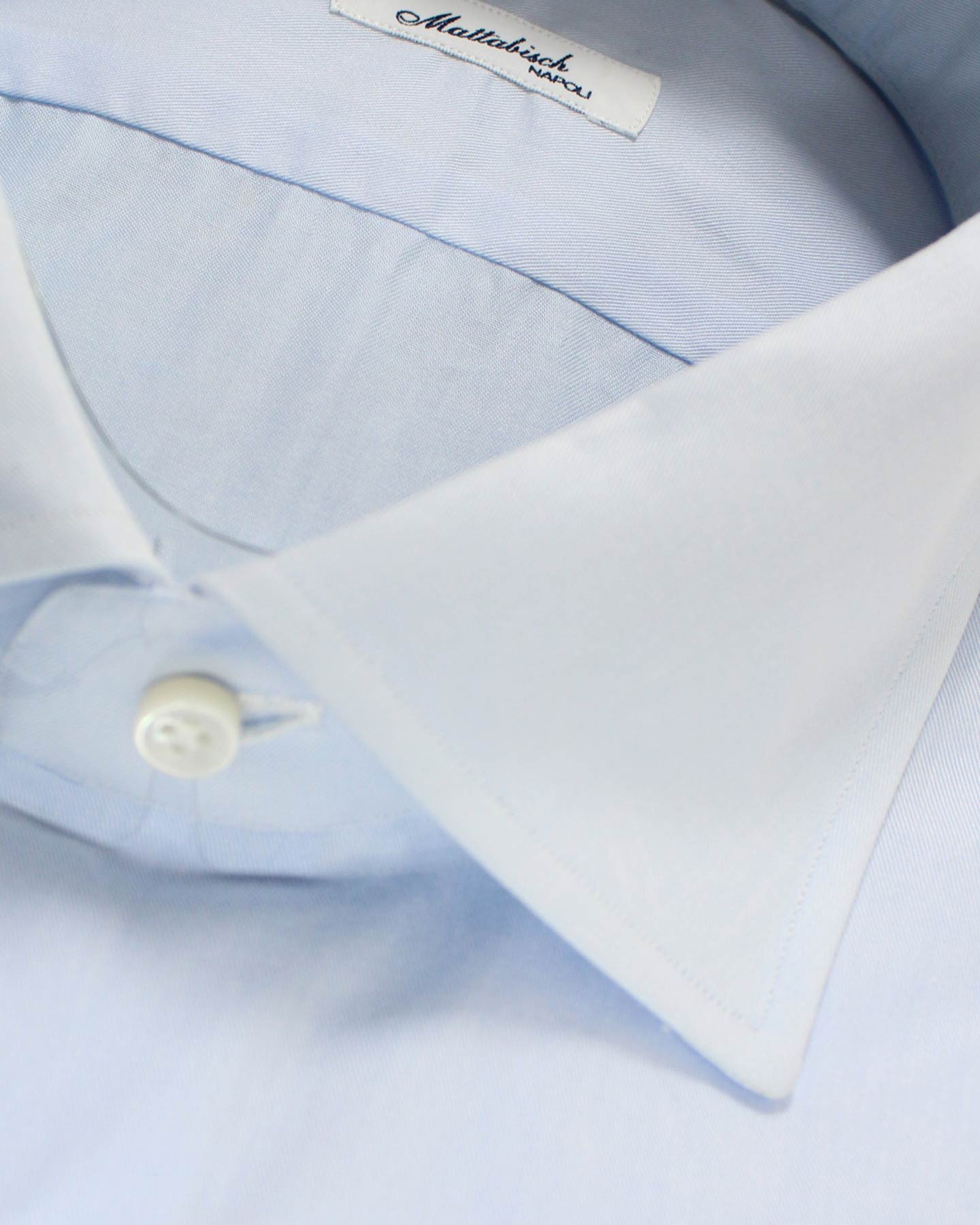 Mattabisch Dress Shirt Solid Blue - Sartorial