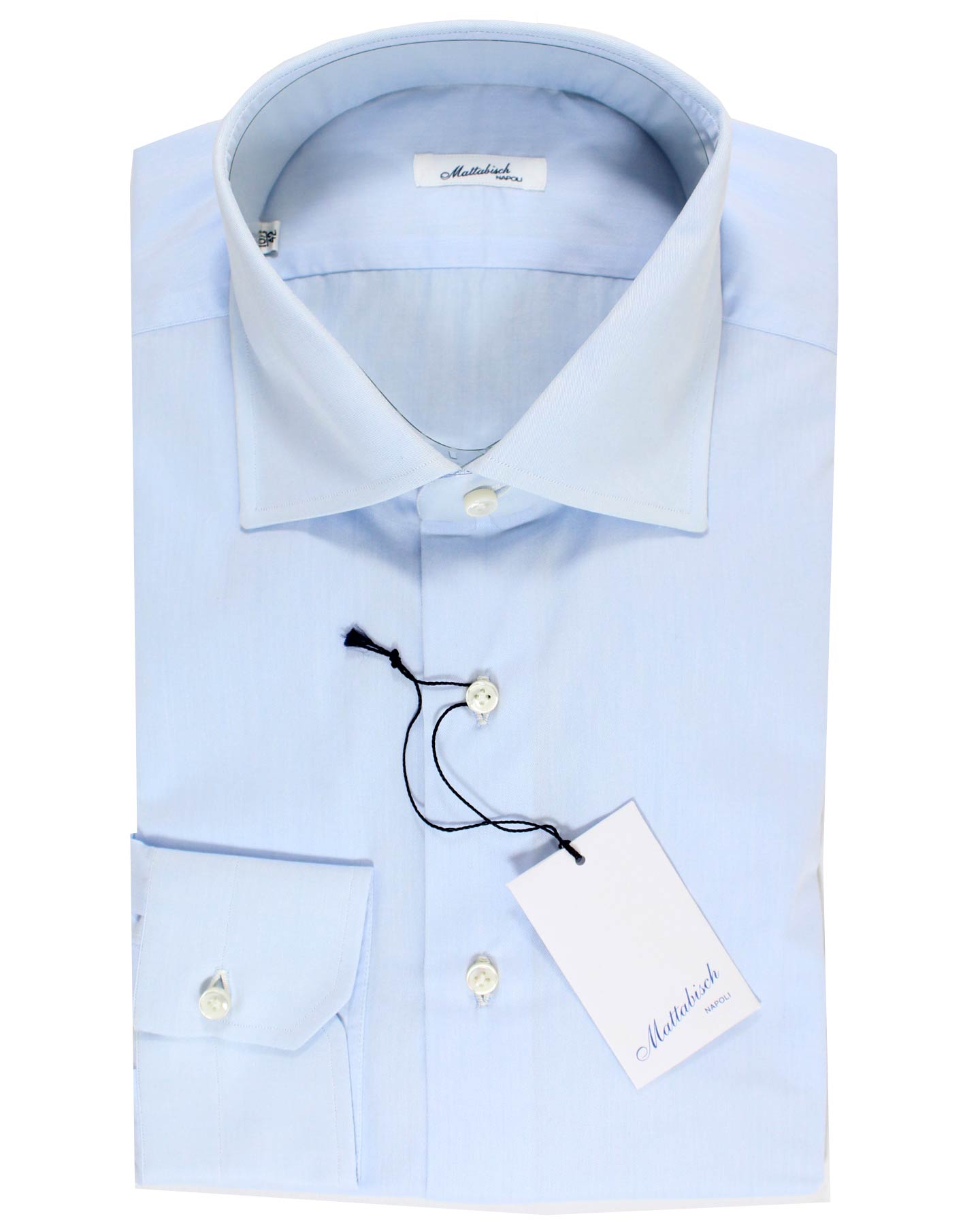 Mattabisch Dress Shirt Solid Blue - Sartorial