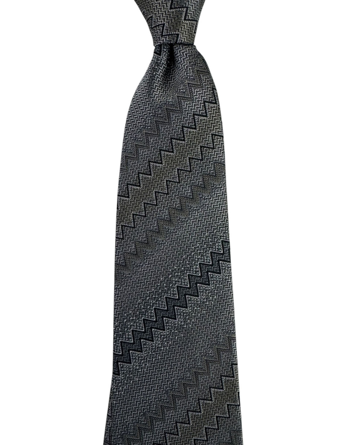 Missoni Tie Gray Zigzag 