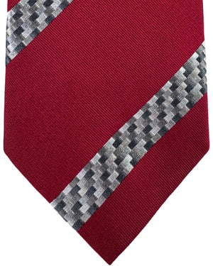 Missoni Silk Tie Red And Grey Stripe
