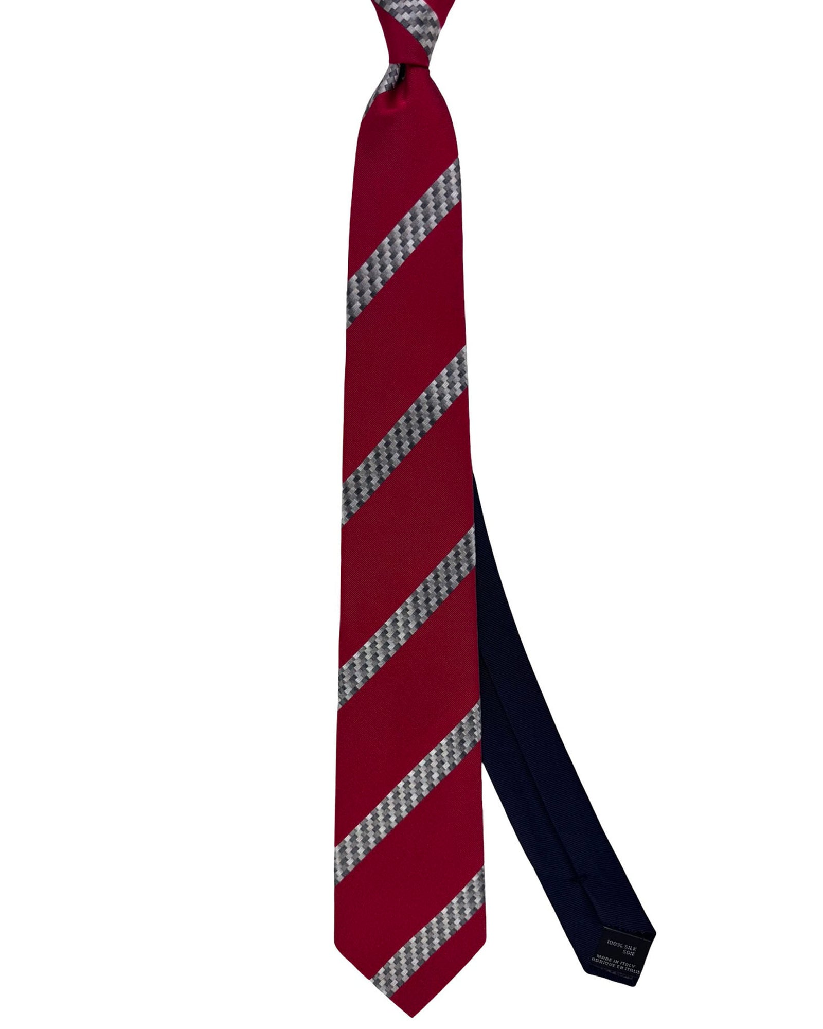 Missoni Silk Tie Red And Grey Stripe