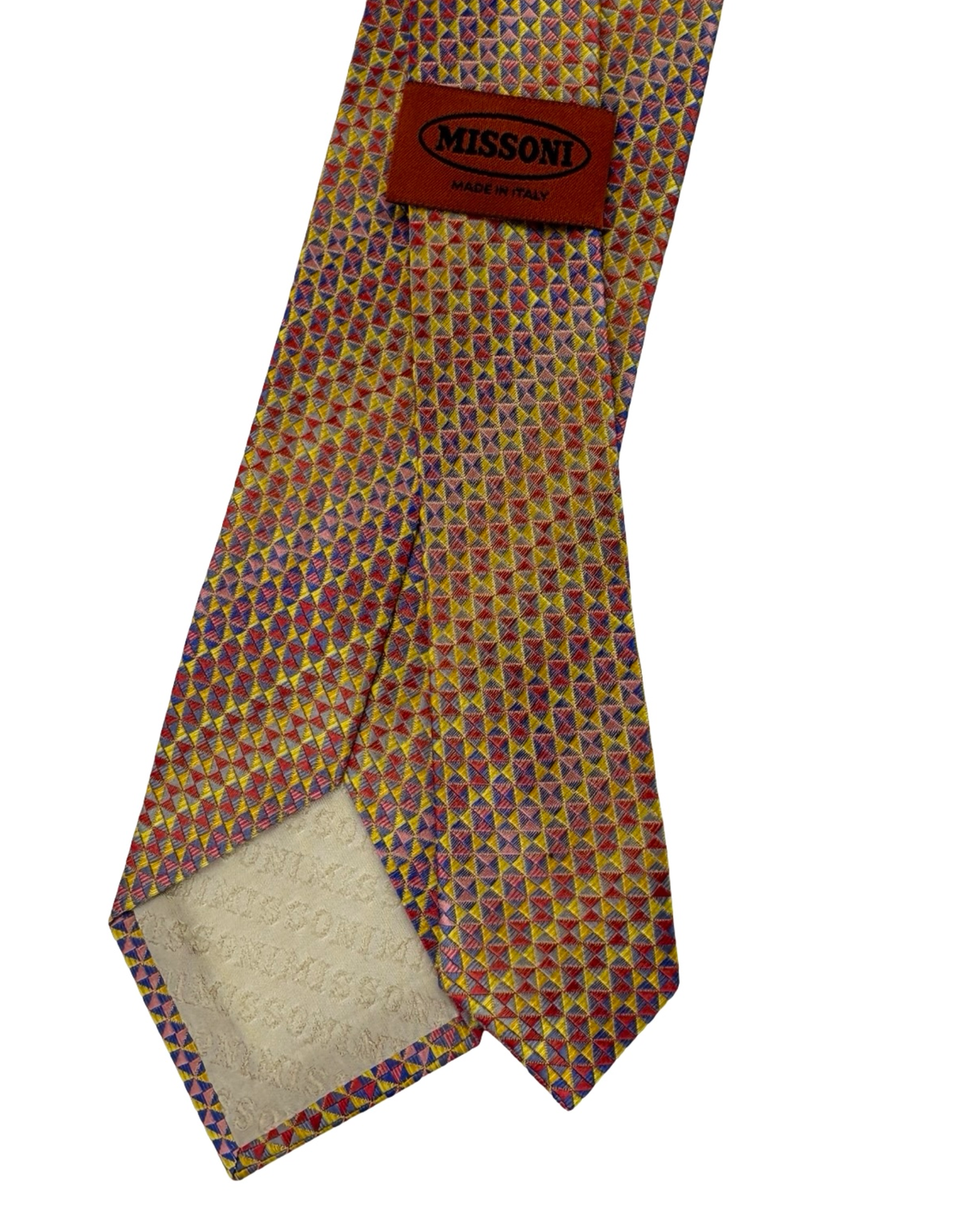 Missoni Silk Tie Pink Multicolor Stripe Pattern