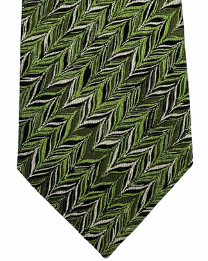 Missoni Silk Light and Dark Green Zig Zag Pattern