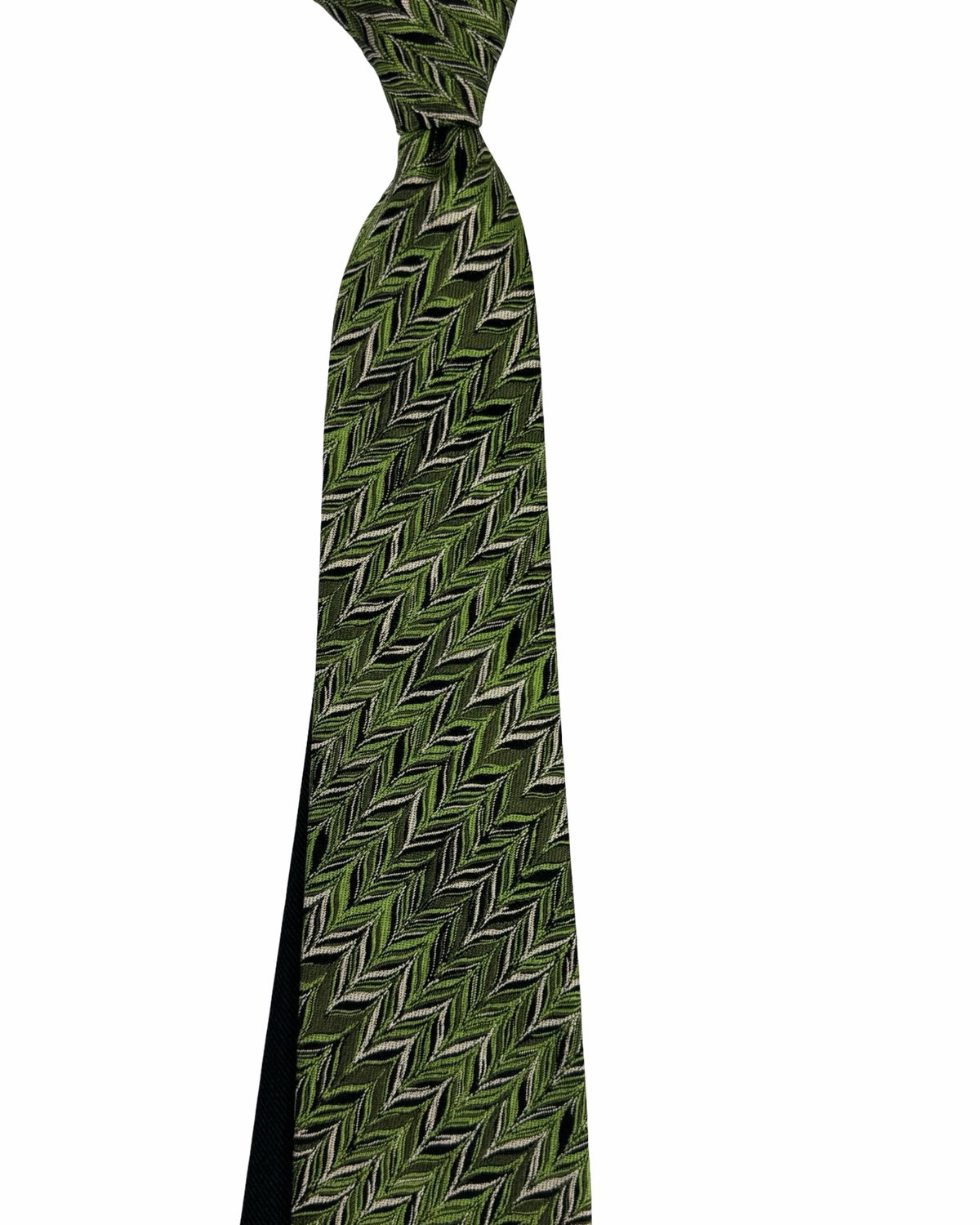 Missoni Silk Light and Dark Green Zig Zag Pattern