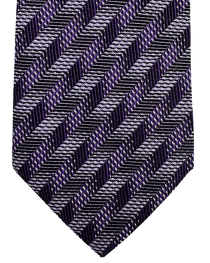 Missoni Silk Tie Purple Zig Zag Pattern