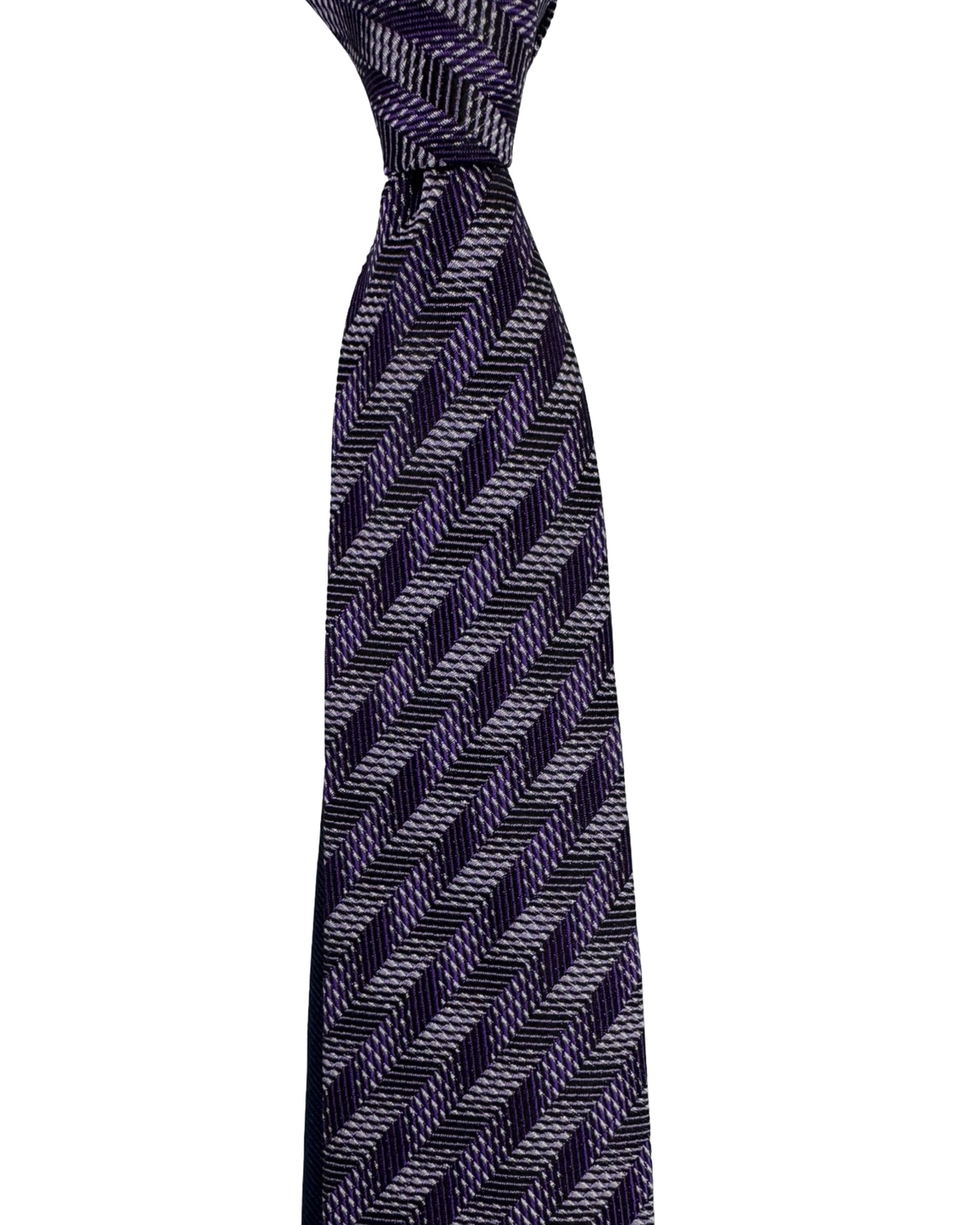 Missoni Silk Tie Purple Zig Zag Pattern